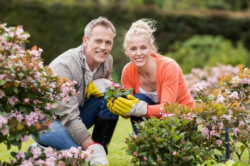 Operator checking garden tool and equipment before use